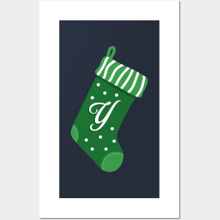 Christmas Stocking with Letter Y Posters and Art